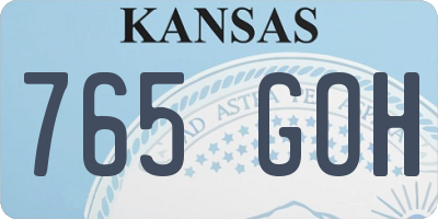 KS license plate 765GOH