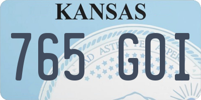 KS license plate 765GOI