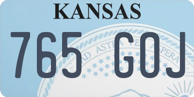 KS license plate 765GOJ