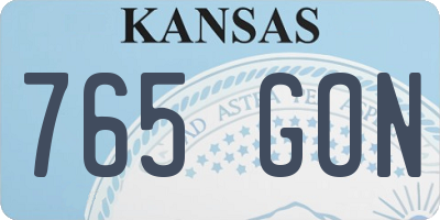 KS license plate 765GON