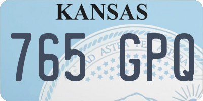 KS license plate 765GPQ