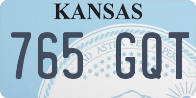 KS license plate 765GQT