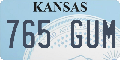 KS license plate 765GUM