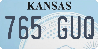 KS license plate 765GUQ