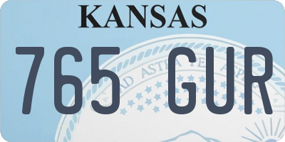 KS license plate 765GUR