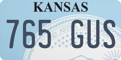 KS license plate 765GUS