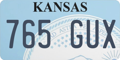 KS license plate 765GUX
