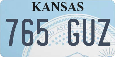 KS license plate 765GUZ
