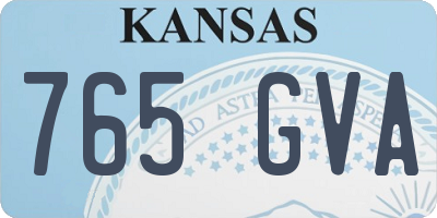 KS license plate 765GVA