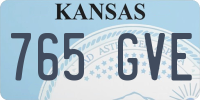 KS license plate 765GVE