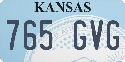 KS license plate 765GVG