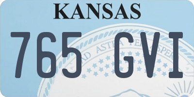 KS license plate 765GVI