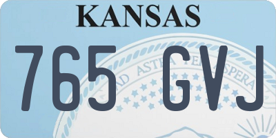 KS license plate 765GVJ