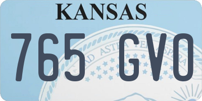 KS license plate 765GVO