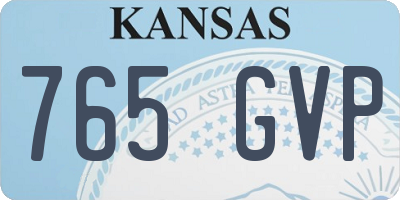 KS license plate 765GVP