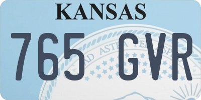 KS license plate 765GVR