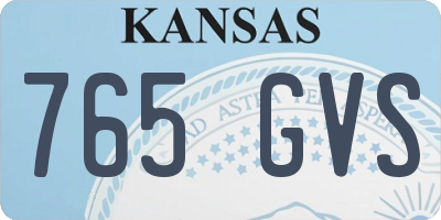 KS license plate 765GVS