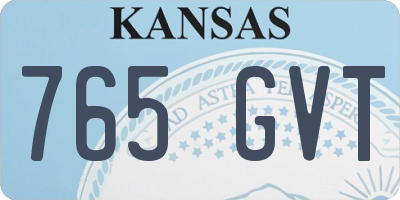 KS license plate 765GVT