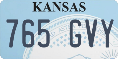KS license plate 765GVY