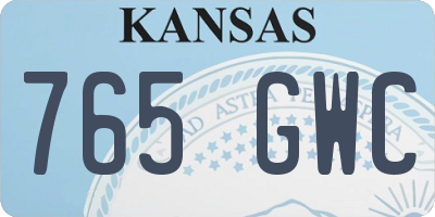 KS license plate 765GWC
