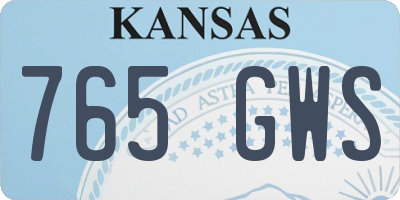 KS license plate 765GWS
