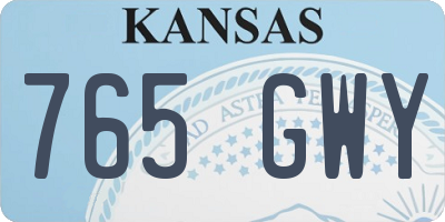 KS license plate 765GWY