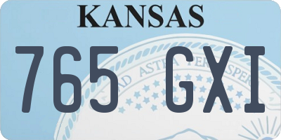 KS license plate 765GXI