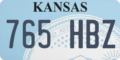 KS license plate 765HBZ