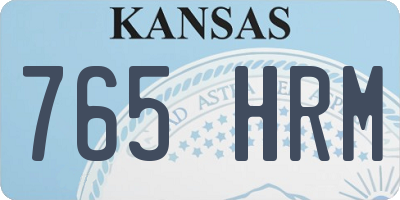 KS license plate 765HRM