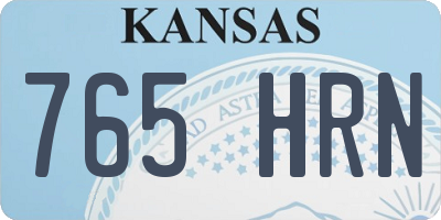 KS license plate 765HRN
