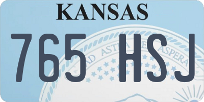 KS license plate 765HSJ