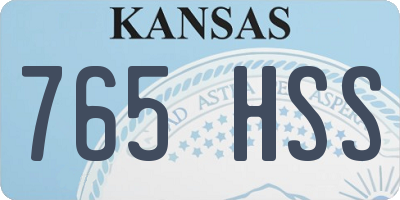 KS license plate 765HSS