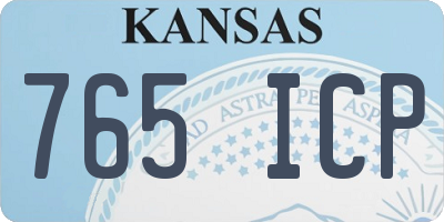 KS license plate 765ICP