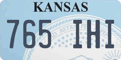 KS license plate 765IHI