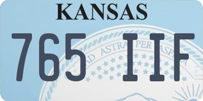 KS license plate 765IIF