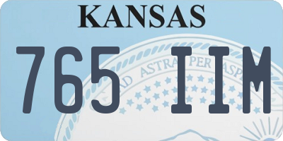 KS license plate 765IIM