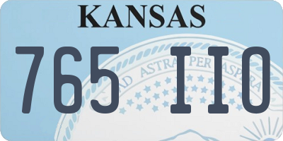 KS license plate 765IIO