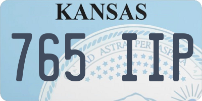 KS license plate 765IIP