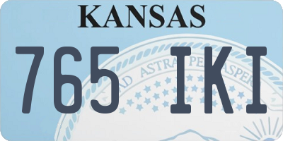 KS license plate 765IKI