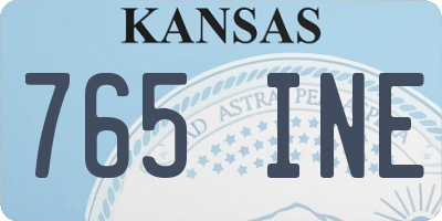 KS license plate 765INE