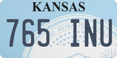 KS license plate 765INU