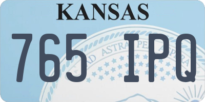 KS license plate 765IPQ