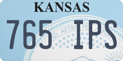KS license plate 765IPS