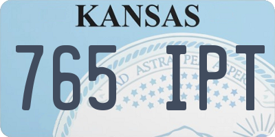 KS license plate 765IPT