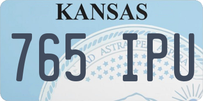 KS license plate 765IPU
