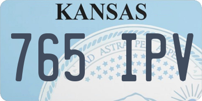 KS license plate 765IPV
