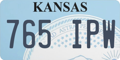 KS license plate 765IPW