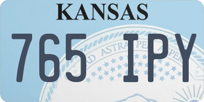 KS license plate 765IPY