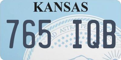 KS license plate 765IQB