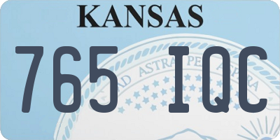 KS license plate 765IQC